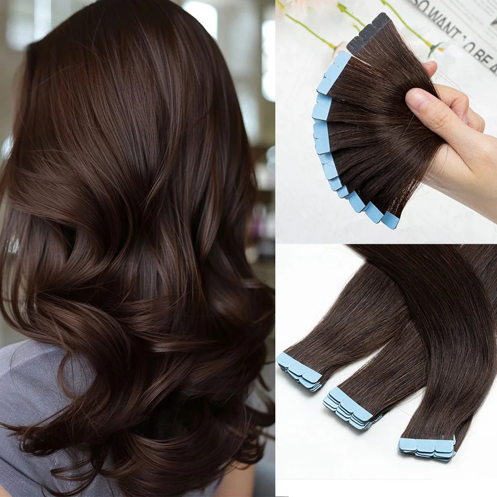 Mini Straight Invisible Seamless Double Sided Human Hair Tape Ins