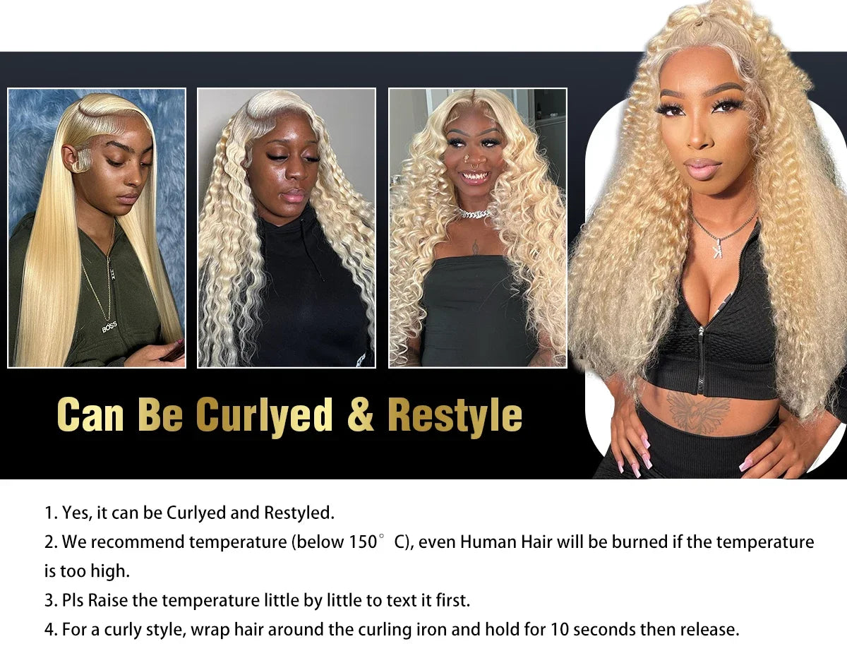 Blonde Bone Straight - HD Transparent Lace Frontal Human Hair Wig