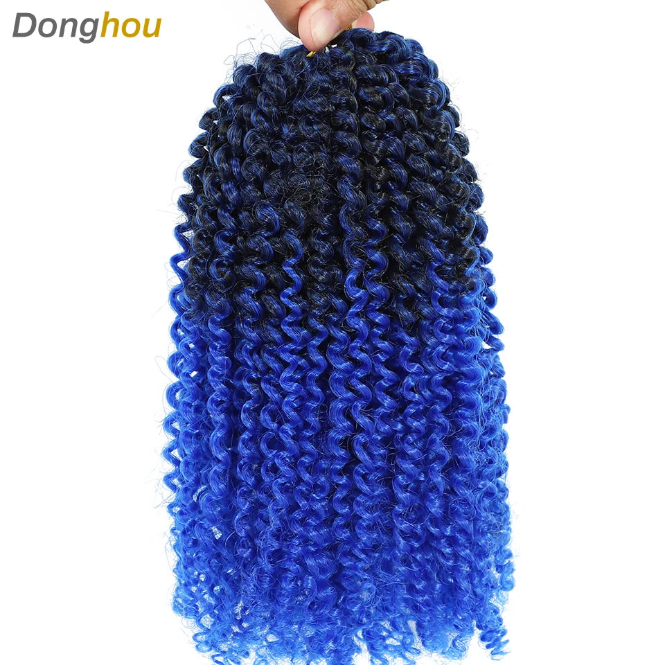 8 Inch Curly Passion Twist Synthetic Crochet Hair - Various Colors Available