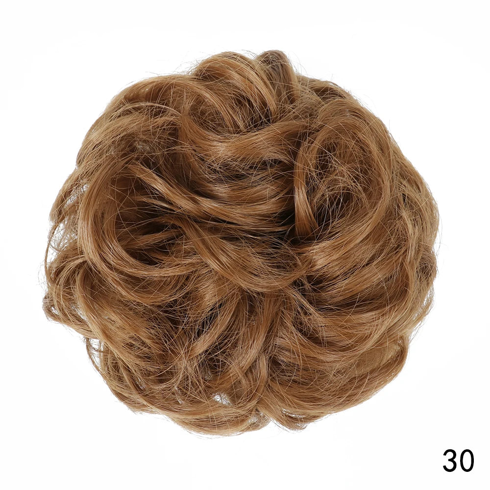 Synthetic Culrly Messy Ponytail Updo Bun with Elastic Band/Scrunchy