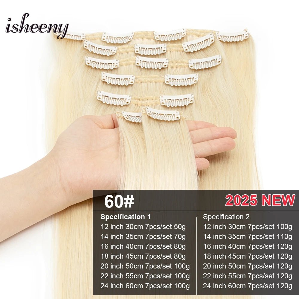 Straight Human Hair Clip Ins - Various Options Available
