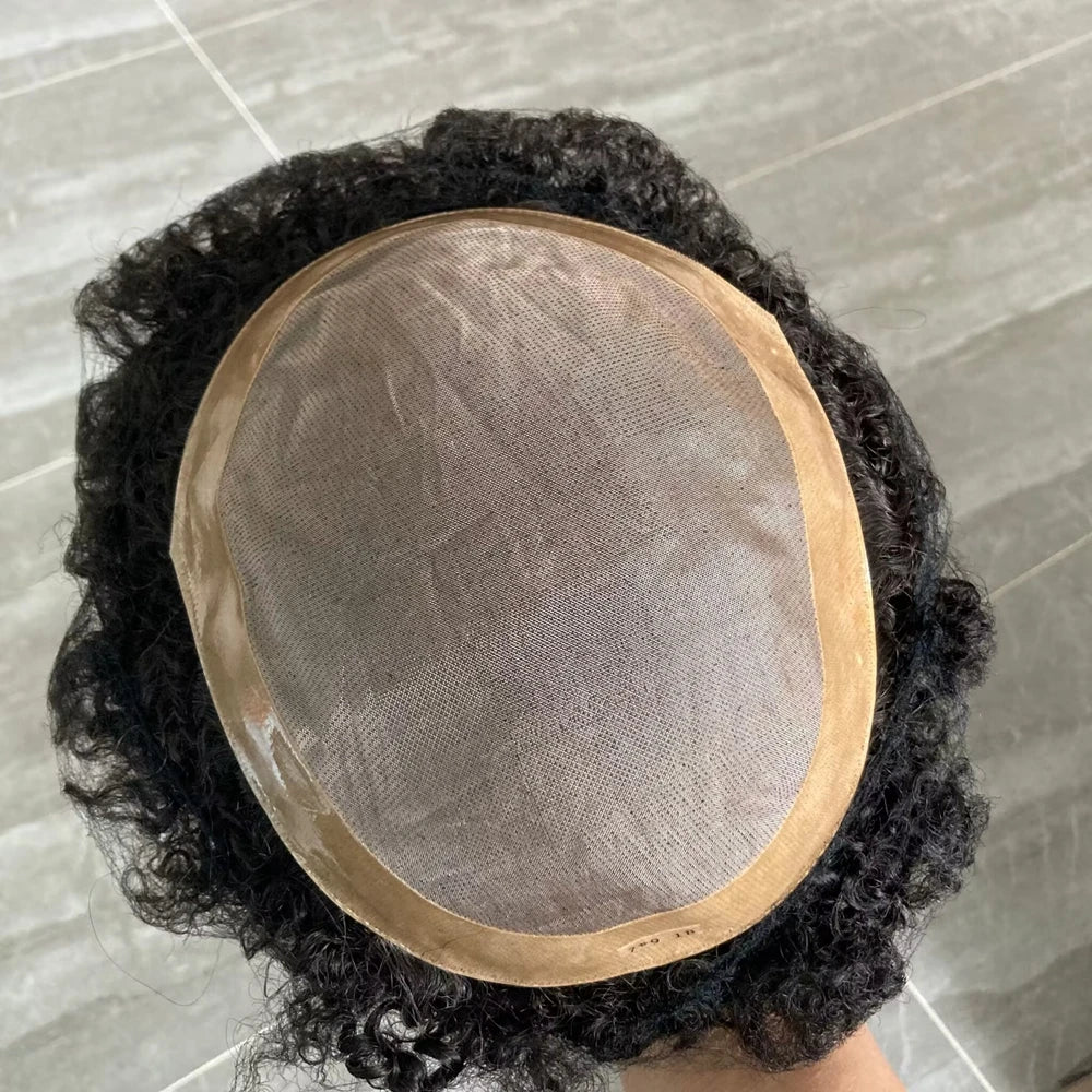 Wave Style Breathable Mono Lace Top Human Hair - Solution Prosthesis Hairpiece Unit