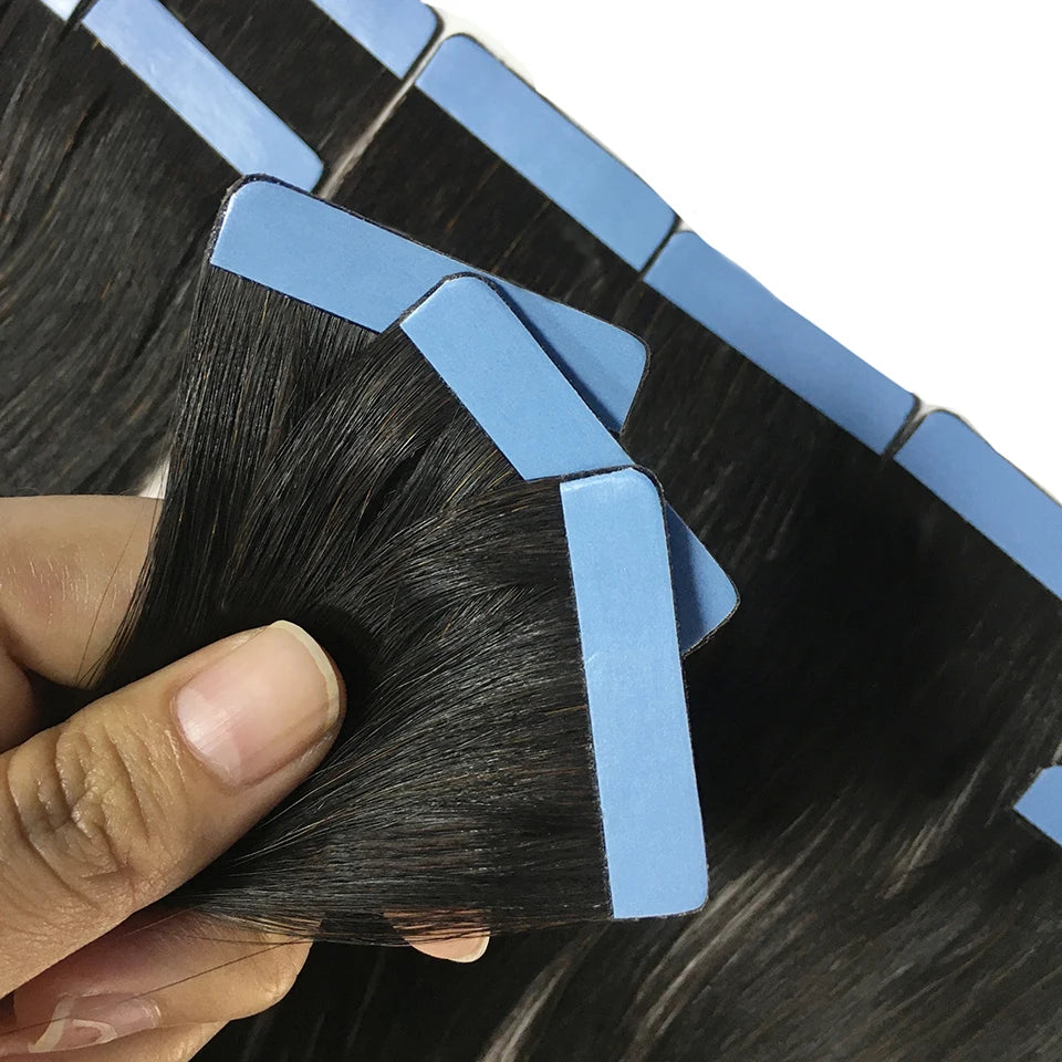 Straight Remy Human Hair Skin Weft Adhesive Tape-Ins