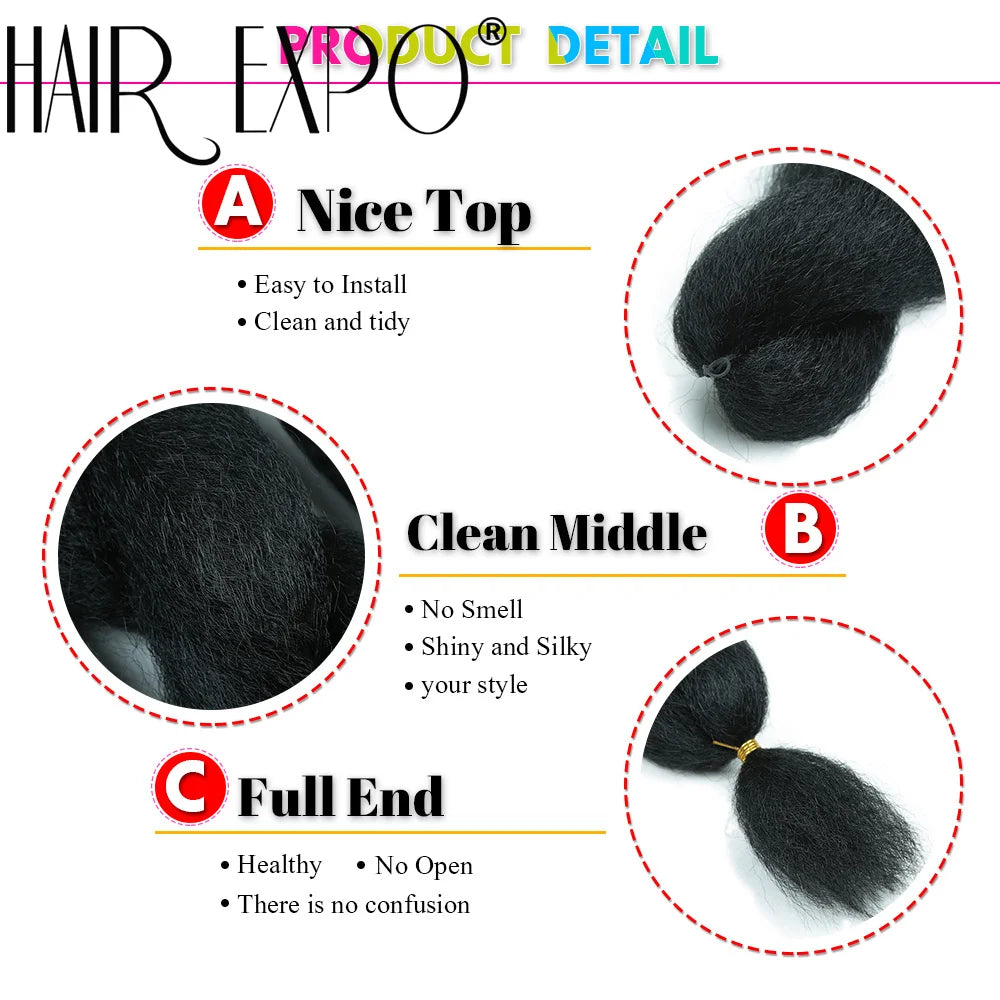 26Inch Yaki Straight Braiding Synthetic Hair - Various Colors Available