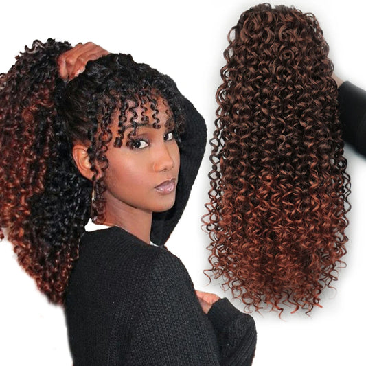 VERVES Synthetic 16Inch Drawstring Curly 16 Inch Ponytail