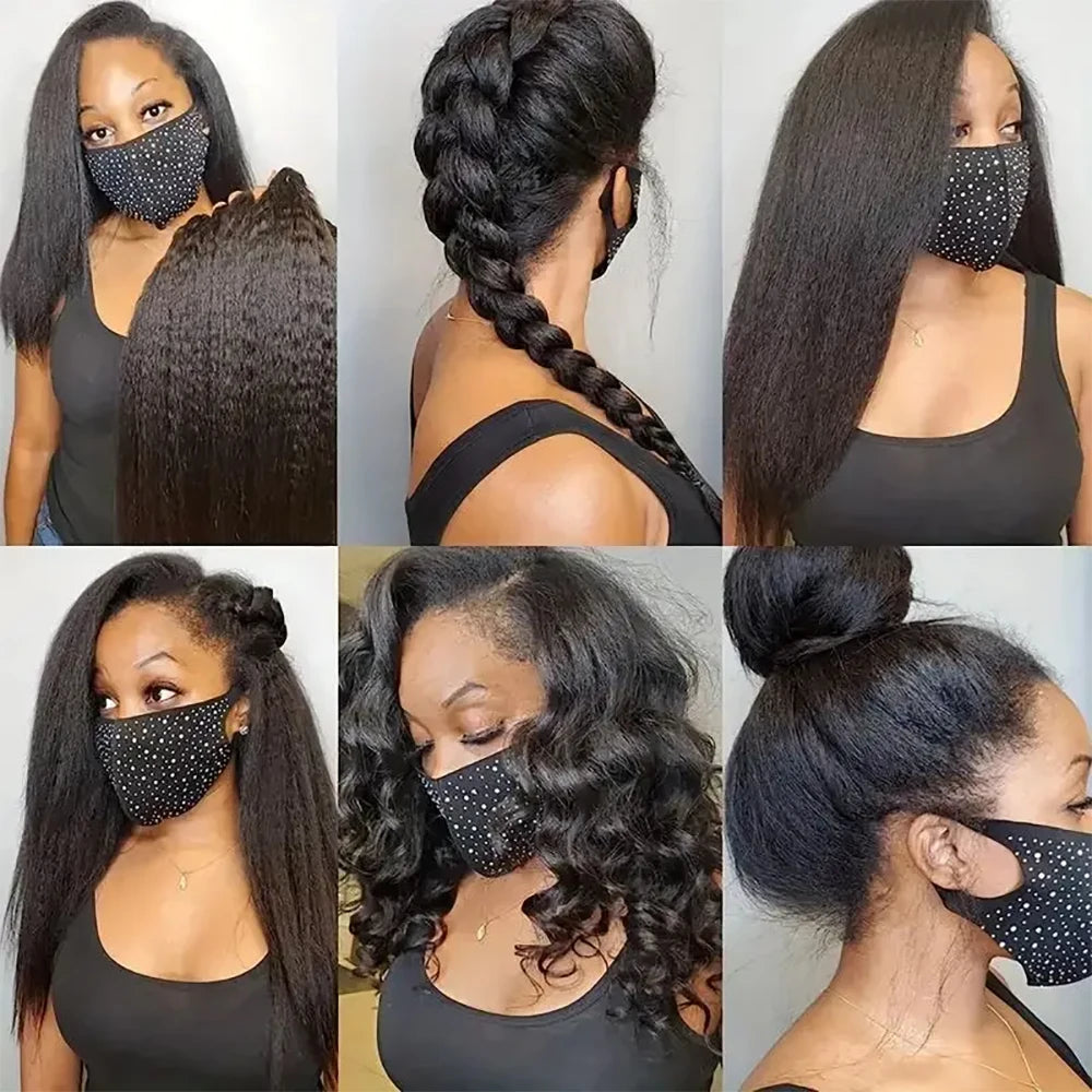 Kinky Yaki Straight - Pre Plucked HD Lace Front Human Hair Wig