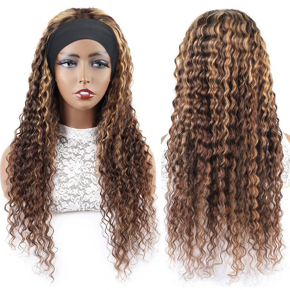Deep Wave P4/27 Highlight Human Hair Headband Wig