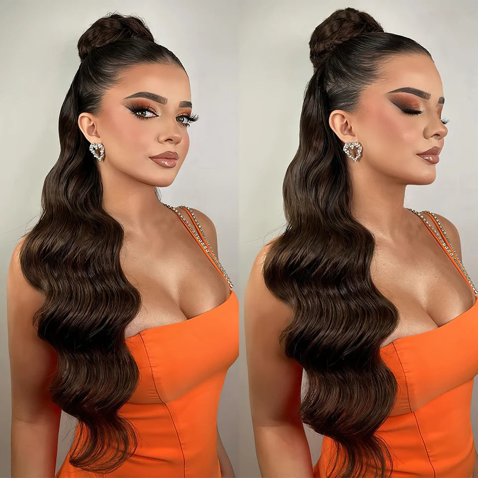 28 Inch Body Wave Drawstring Synthetic Ponytail