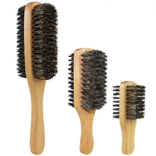 Men Natural Wooden Bristle Hair Brushes - S.M,L Sizes - Sold Separately