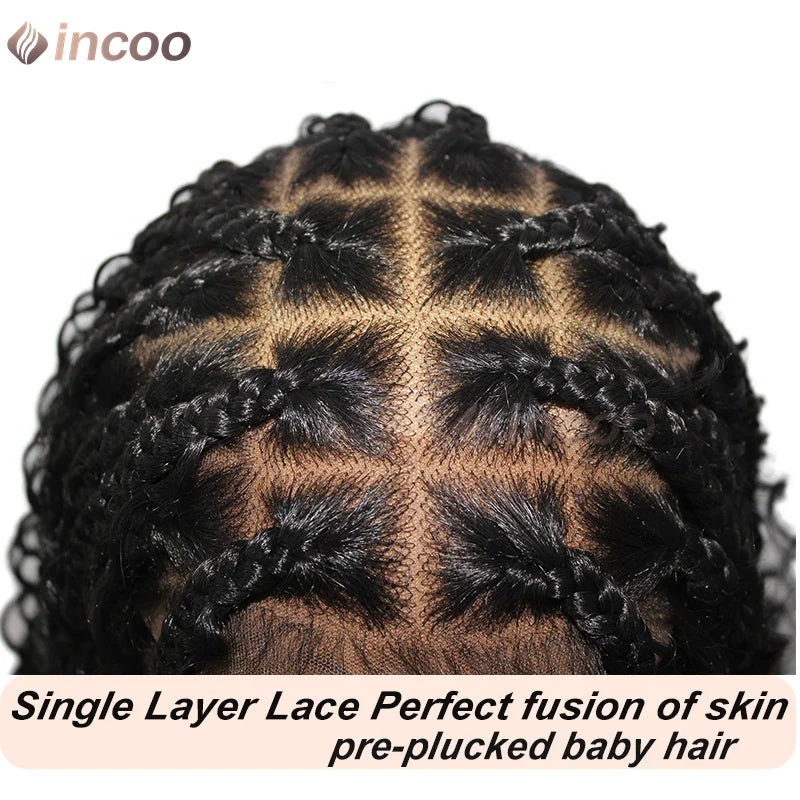 12" Short Bob Boho Goddess Braided Synthetic 360 Full Lace Front Synthetic Wig