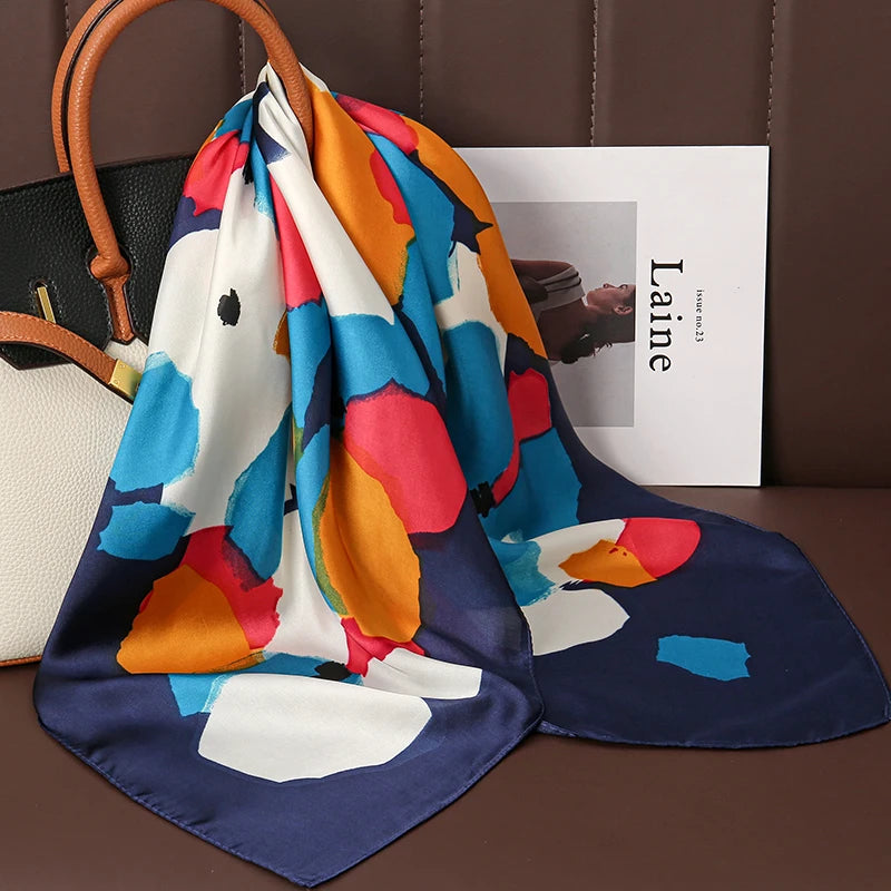 Luxury Print Satin Silk Square Scarfs