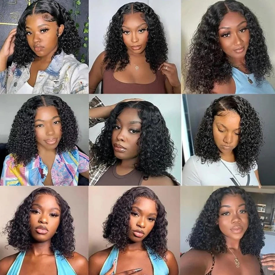 Brazilian Deep Wave Curly Bob - Lace Front Human Hair Wig