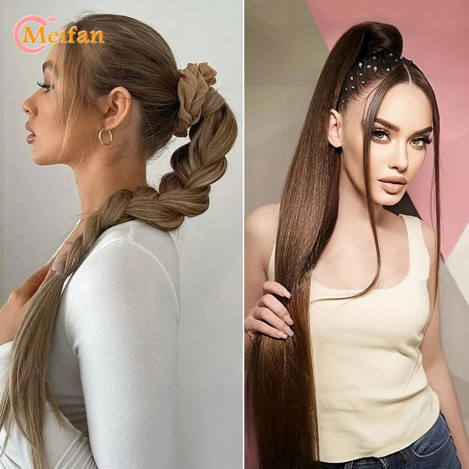 24 Inch Synthetic Hair Ponytail Extensions - Various Colors Available