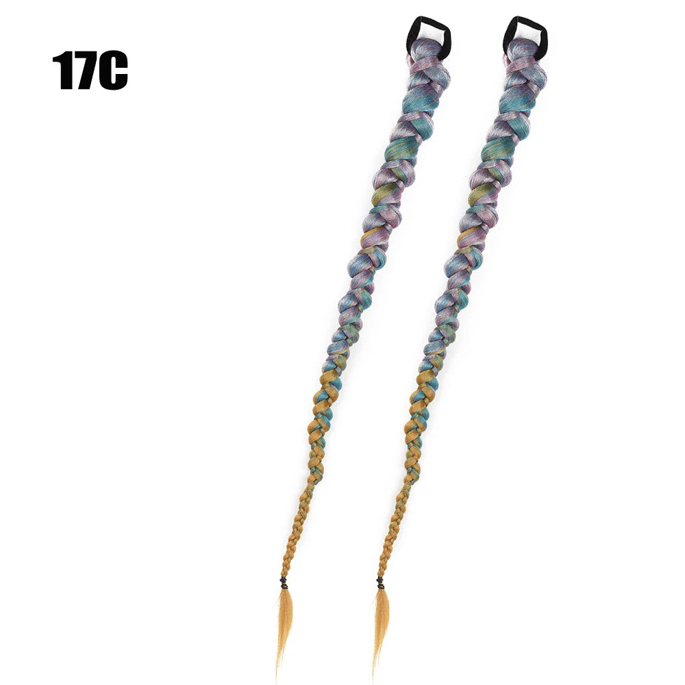 French Twist Braided Synthetic Chignon Ponytail With Hair Tie