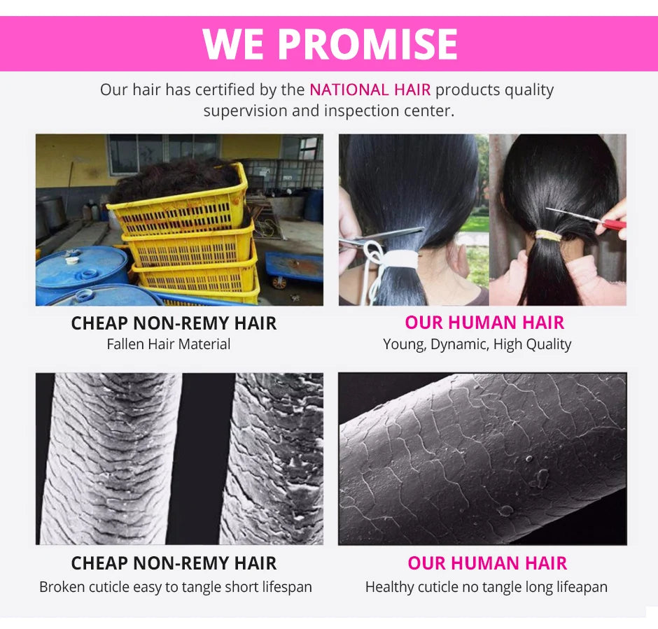 Straight U & V part Human Hair Wigs