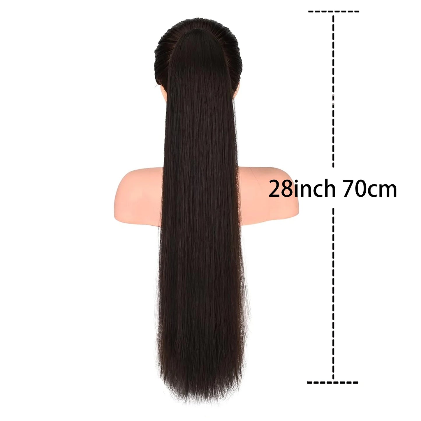 Synthetic Long Straight Drawstring Pony Tail With Clip - Various Options Available