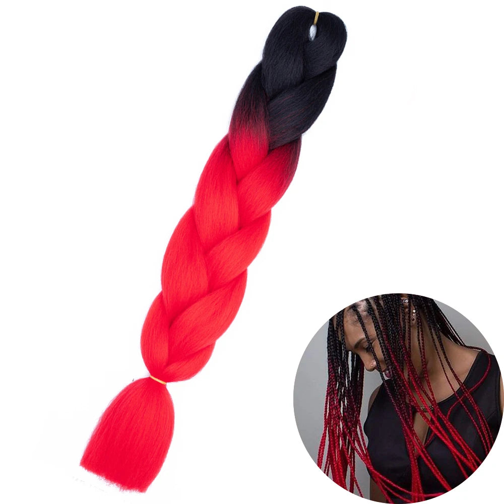 24" Synthetic Yaki Jumbo Braiding Hair - Various Colors Available
