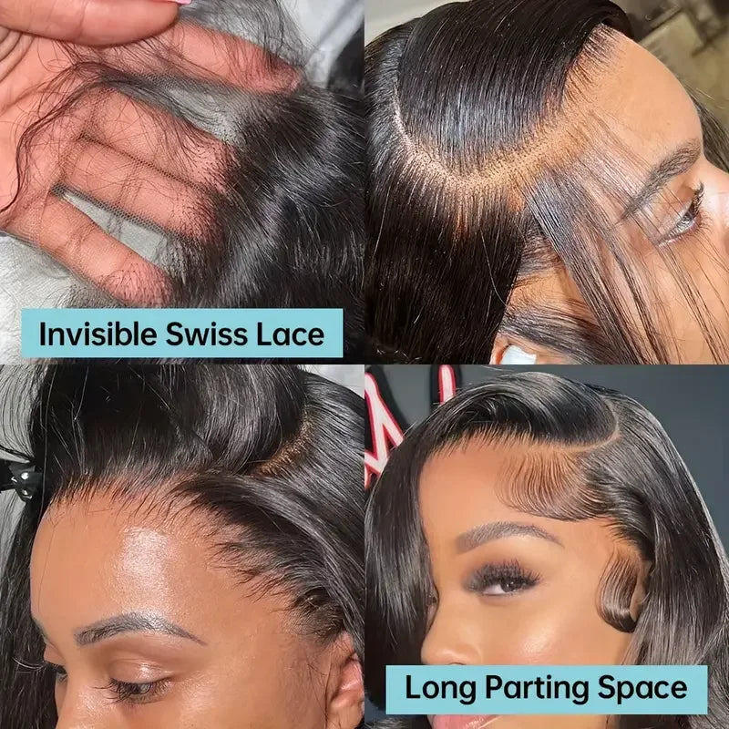 Straight - Transparent 360 Lace Glueless Human Hair Wig