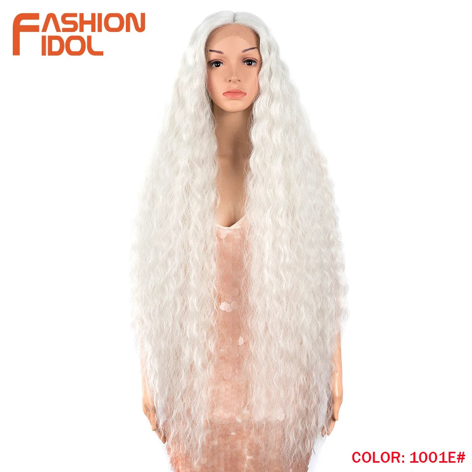 Water Wave 42 Inch Lace Front Synthetic Wigs - Various Colors Available