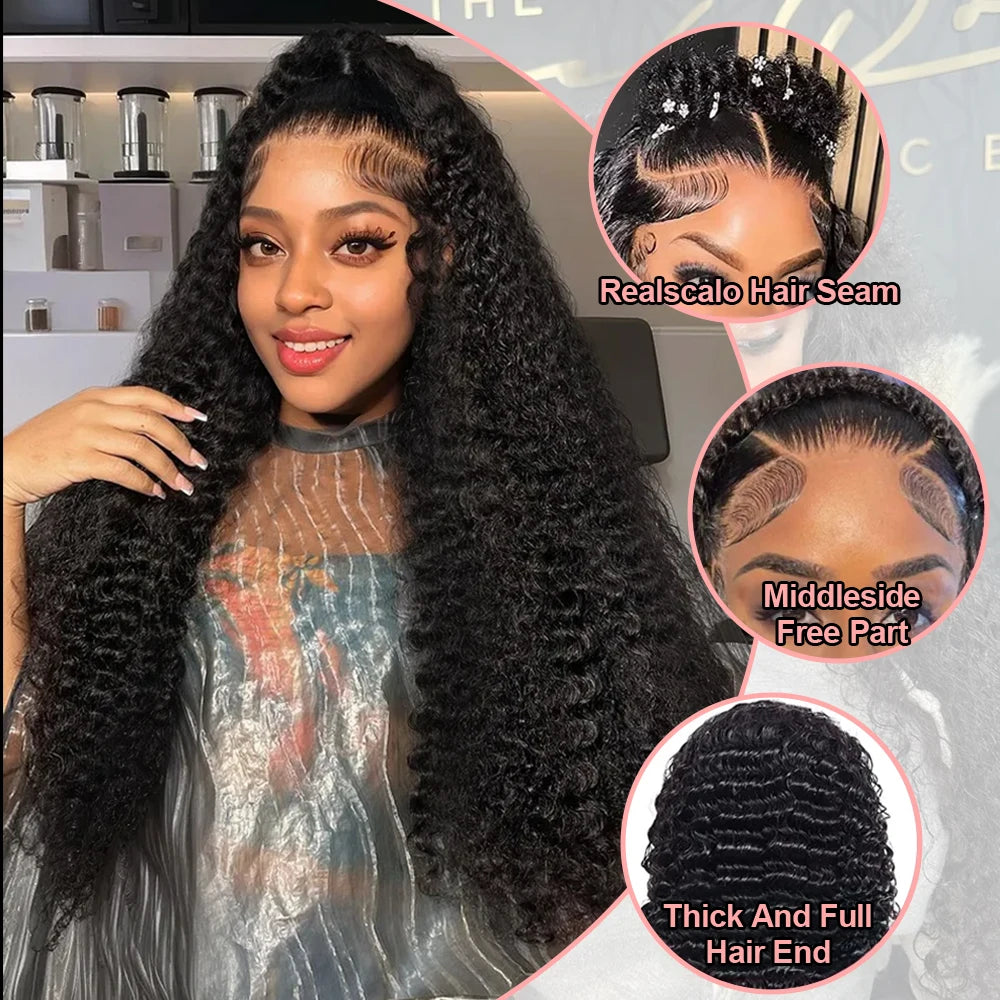 Brazilian Deep Wave Curly - Pre Plucked 360 Lace Front Human Hair Wig