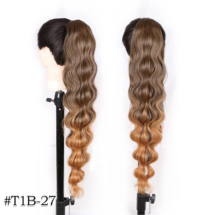Long Synthetic Clip In Drawstring Ponytails - Various Options Available