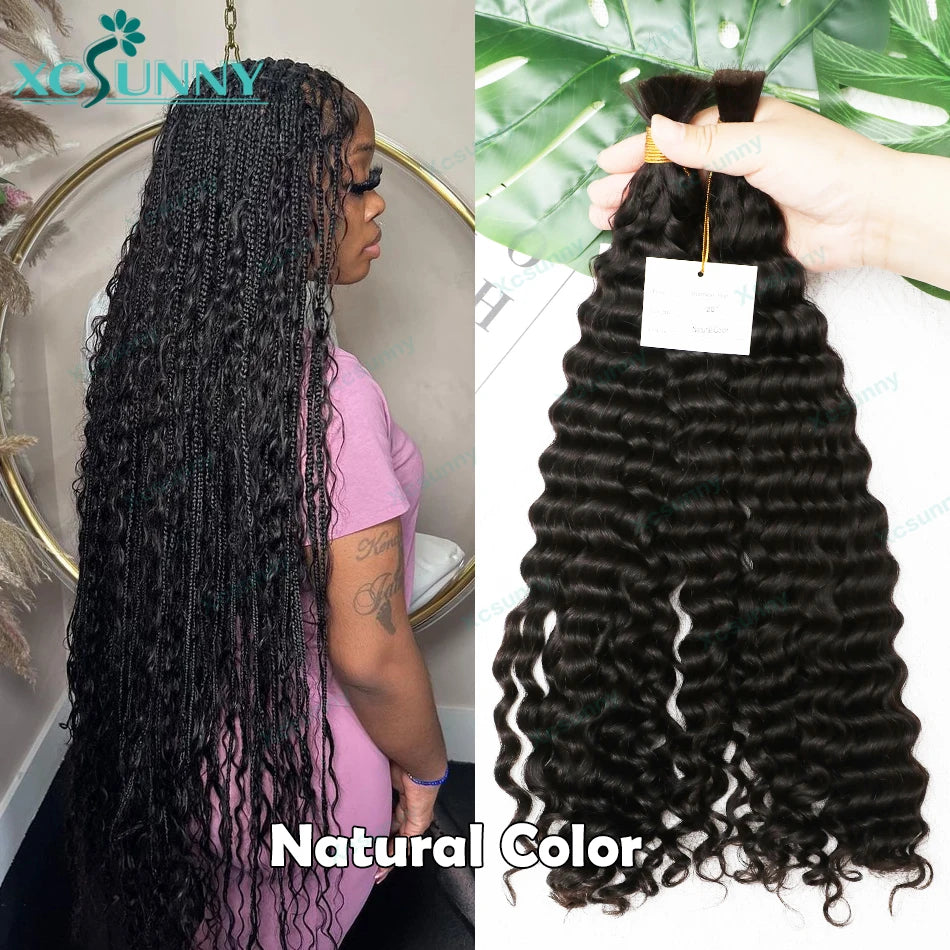 Water Wave Braiding Human Hair - Various Colors Available
