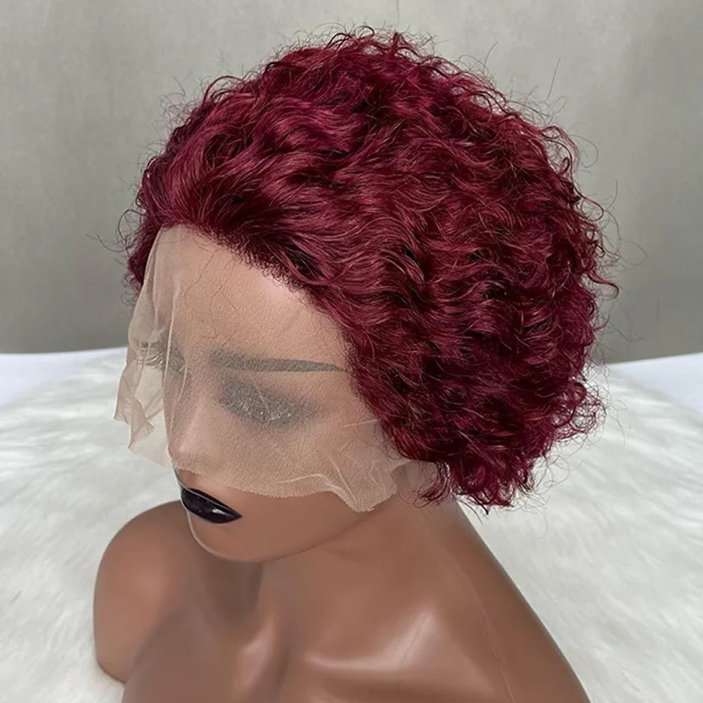 Pixie Cut Spring Curl - Lace Frontal Human Hair Wig - Various Colors Available