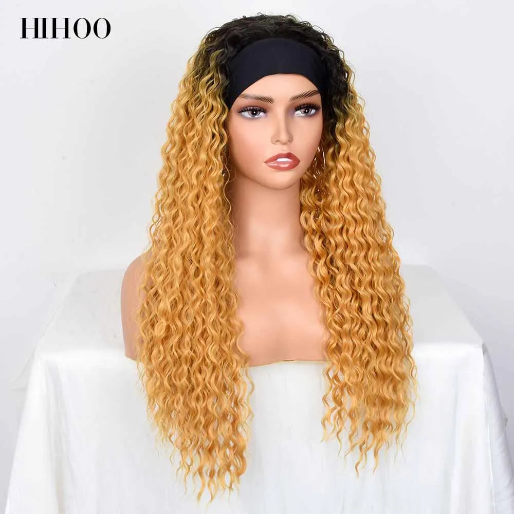 Synthetic Deep Water Wave  Headband Wig - Various Colors Available