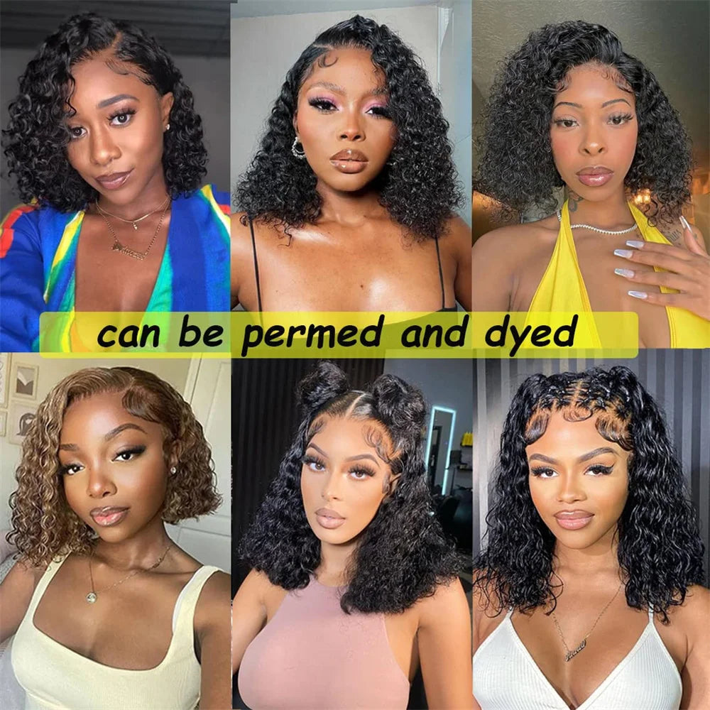 Kinky Curly Bob - Glueless Pre-plucked Lace Human Hair Ready To Go Wig