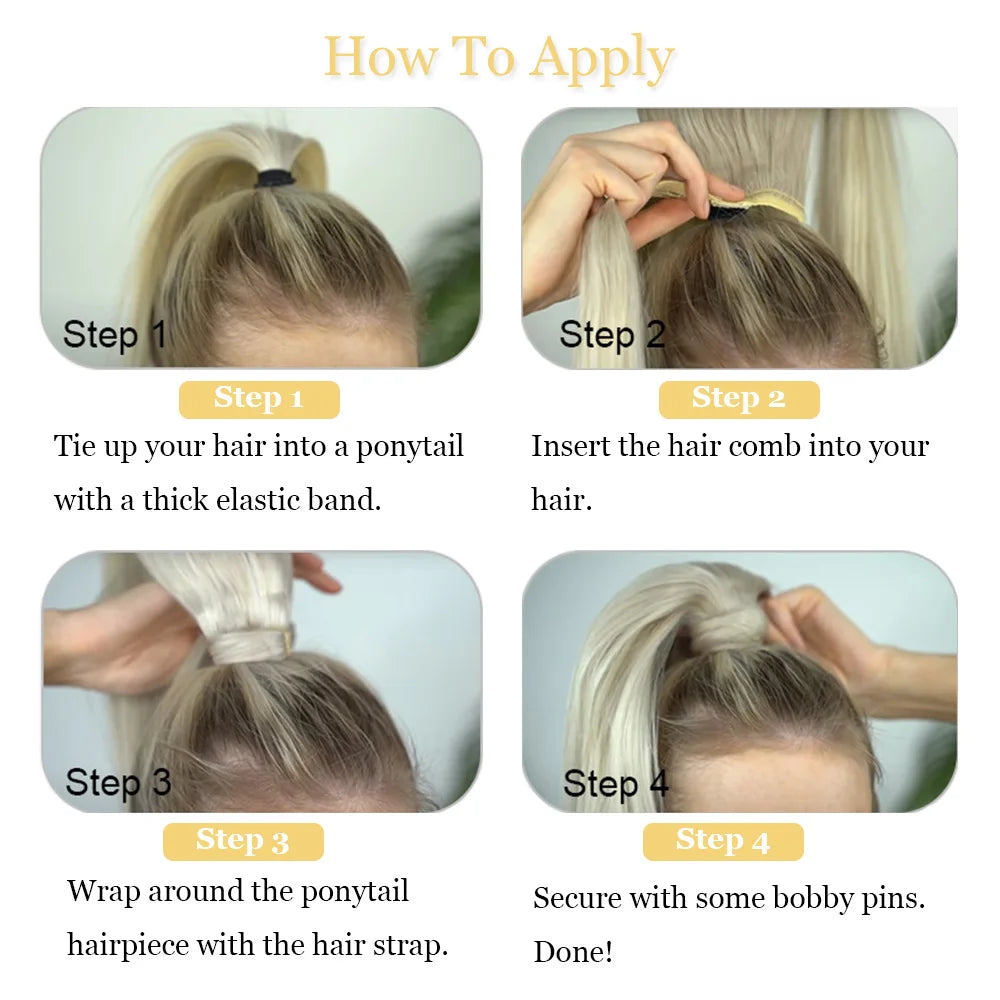 Straight Human Hair Wrap Around Ponytails - Various Options Available