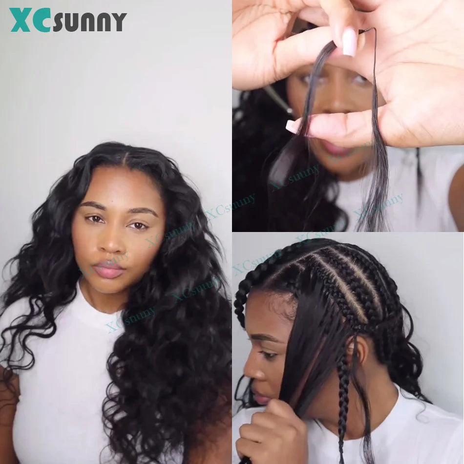 Body Wave Crochet Human Hair Knotless Invisible Crochet Extensions With String In The Middle