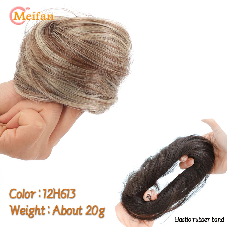 Synthetic Hair Bun with Elastic Band or Clip On - Various Options Available