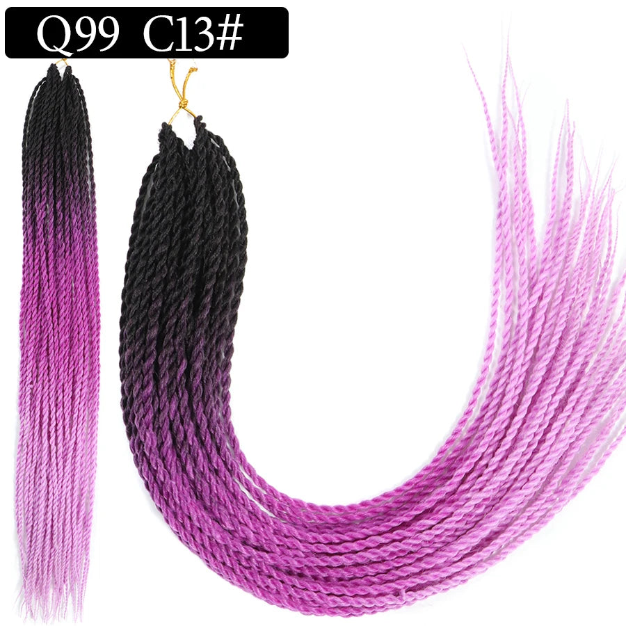 24 Inch Senegalese Twist Synthetic Crochet Braids - Various Colors Available