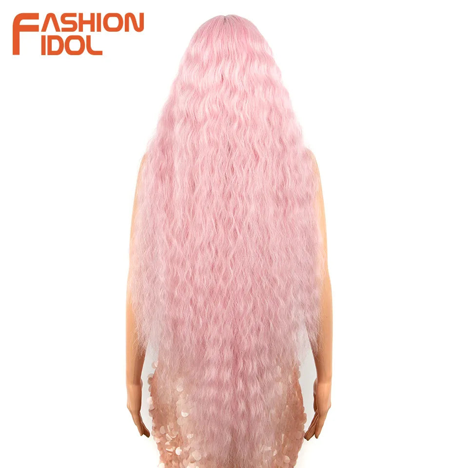 Water Wave 42 Inch Lace Front Synthetic Wigs - Various Colors Available