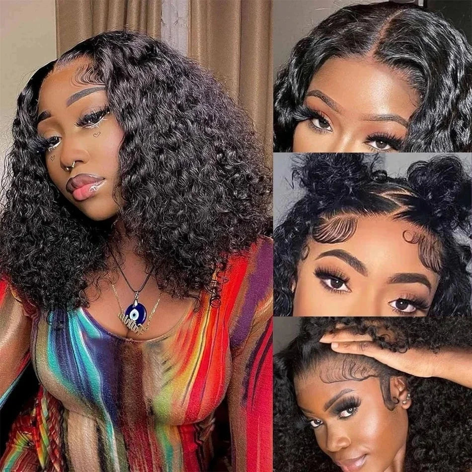 Brazilian Deep Wave Curly Bob - Lace Front Human Hair Wig