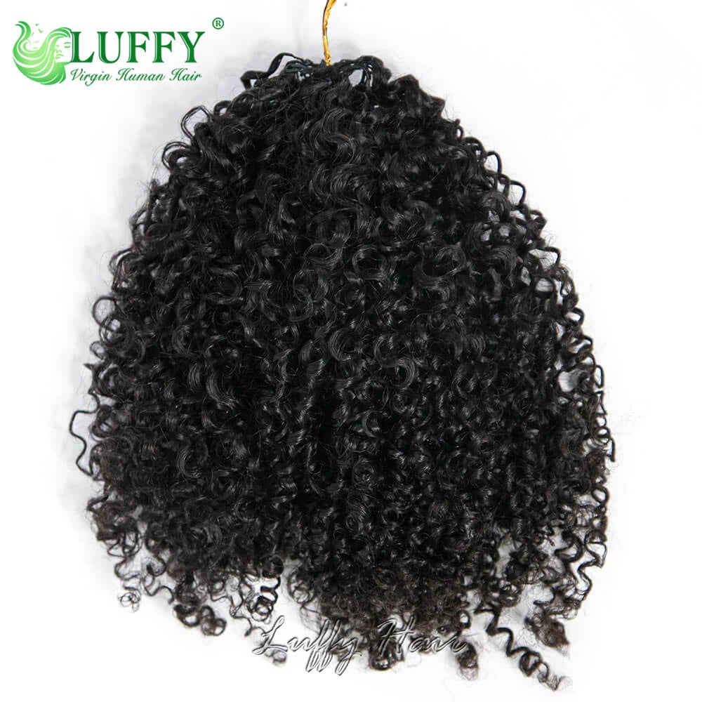 Kinky Curly Crochet Human Hair, Pre-Separated With Invisible Micro Loop