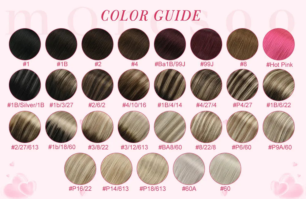 Straight Tape in Human Hair Extensions - Various Colors Available
