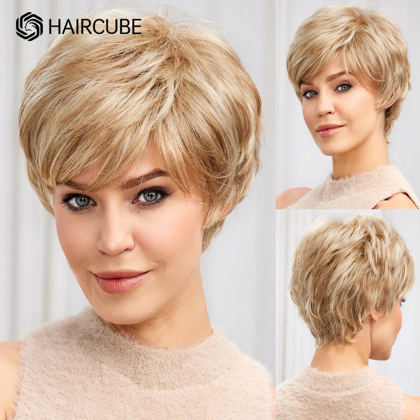 Short Pixie Cut Wigs - Kanekalon Synthetic Hair