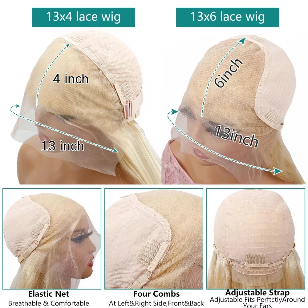 Blonde Bone Straight - HD Transparent Lace Frontal Human Hair Wig