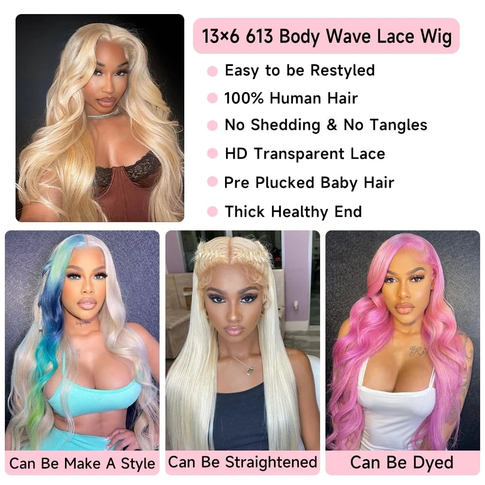 Blonde Body Wave - HD Lace Frontal Human Hair Glueless Wig