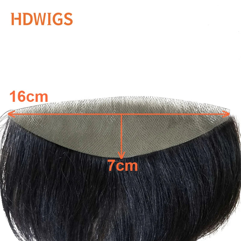Straight 100% Human Remy Hair V Style Thin Skin Full PU Men's Capillary Prosthesis Frontal - Various Options Available