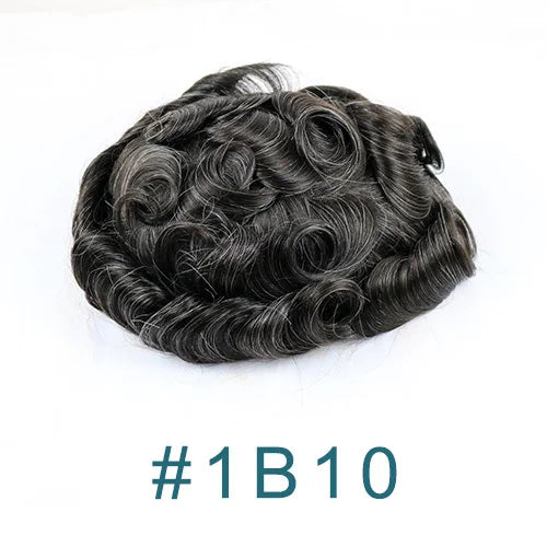 100% Human Hair Natural Hairline Skin Pu Thin 0.1mm Base, 110% Density ,Toupee/Replacement Unit - Various Options Available