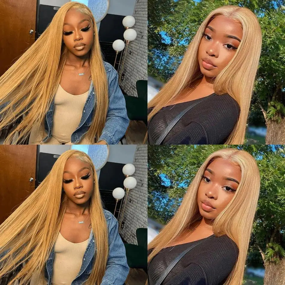 Honey Blonde Straight - Preplucked  Lace Frontal Wig