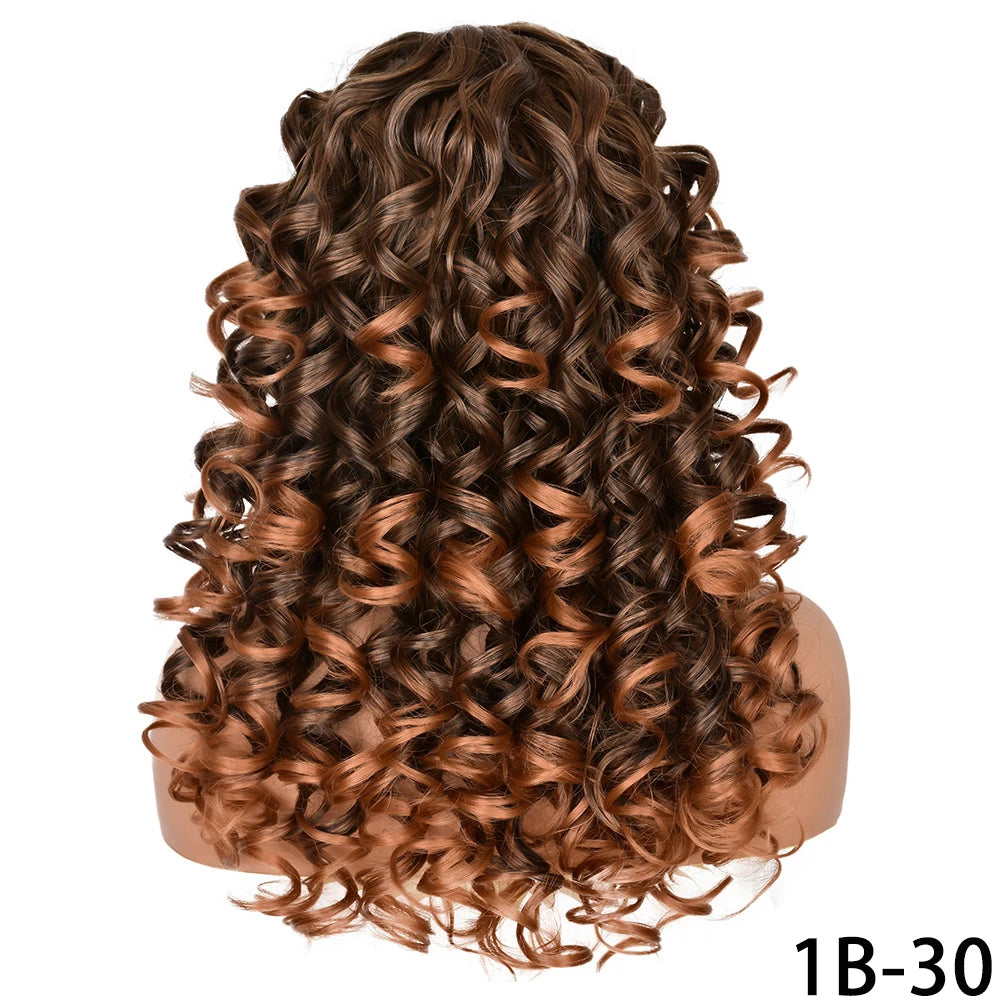 Synthetic Curly Wigs With Bangs - Various Colors Available