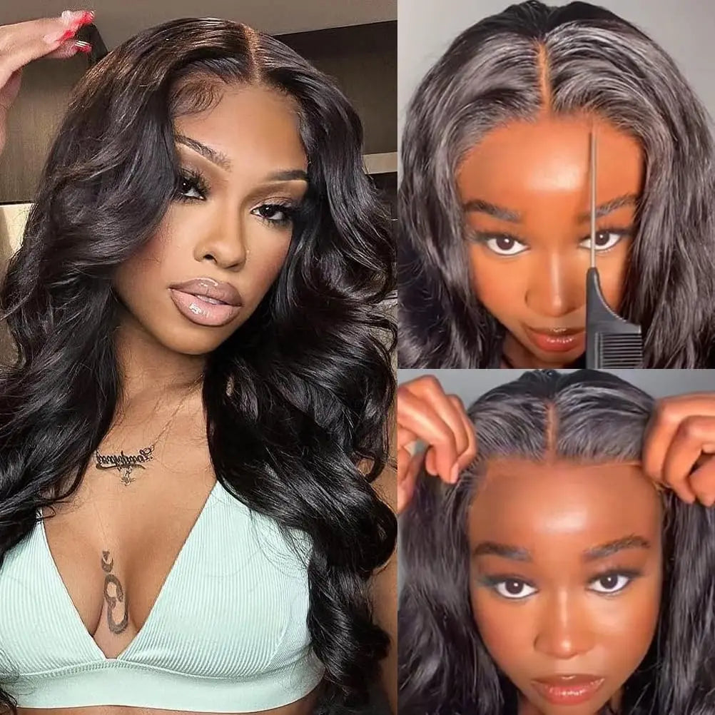 Body Wave Glueless Human Hair Pre Cut Lace Wig