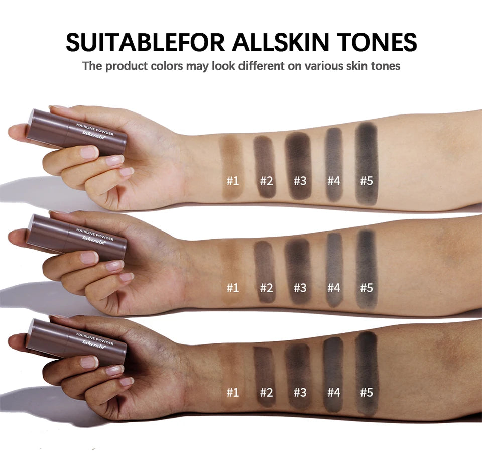 Hairline Shadow Powder Hair Waterproof Hairline Root Cover Up Natural Black Brown Eyebrow Contour Stick Repair Fill in Hair Tool