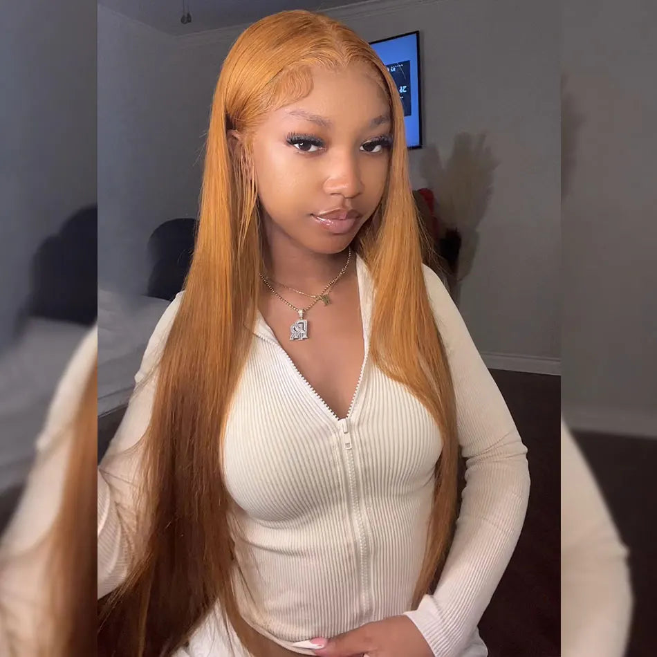 Bone Straight Ginger Blonde - HD Lace Frontal Human Hair Wig