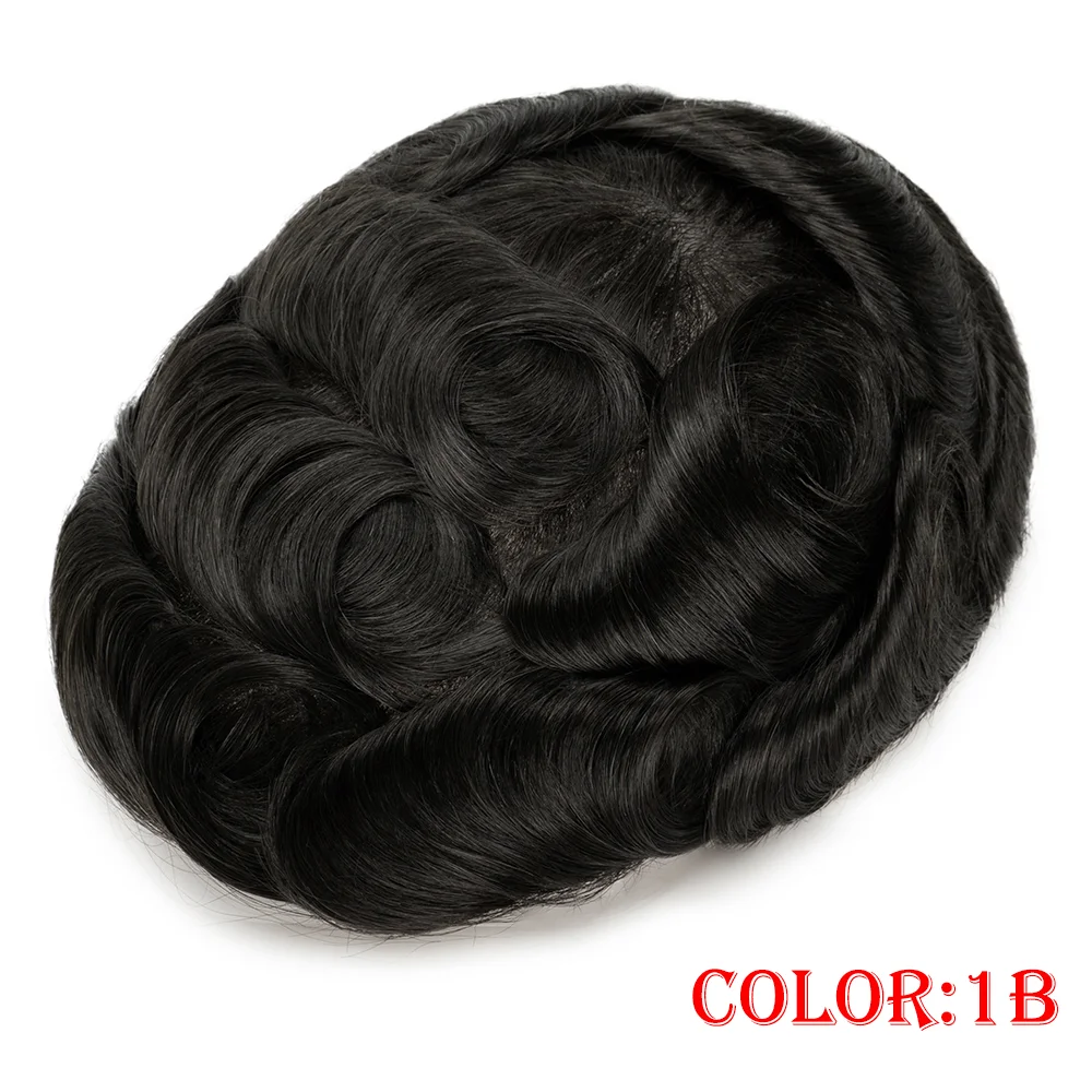 Human Hair Capillary Prothesis 130% Density 0.1-0.12 Thickness Skin Hair Wig