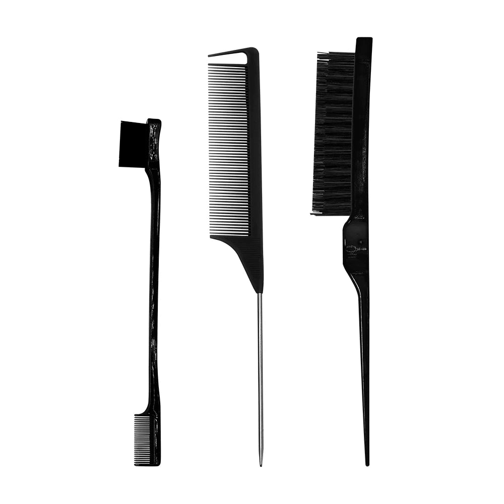 Pro Pointed Tail Hair Styling Anti-static Comb Hair Brush Steel Needle Pin Rat Tail Combs Sets