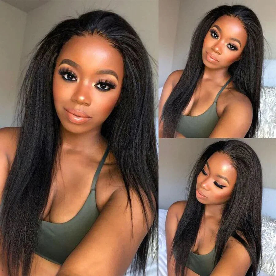 Raw Indian Yaki Straight 3 Bundles With HD Frontal Closure Human Hair Bundles